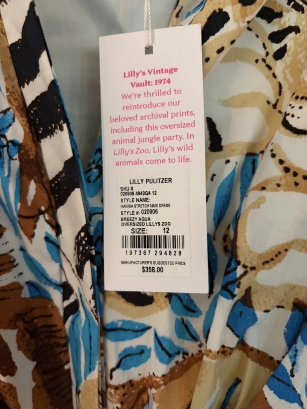 NWT LILLY PULITZER SIZE 12 MARRIA MAXI SHIRTDRESS SHIRTDRESS *LILLYS ZOO* - Picture 2 of 3